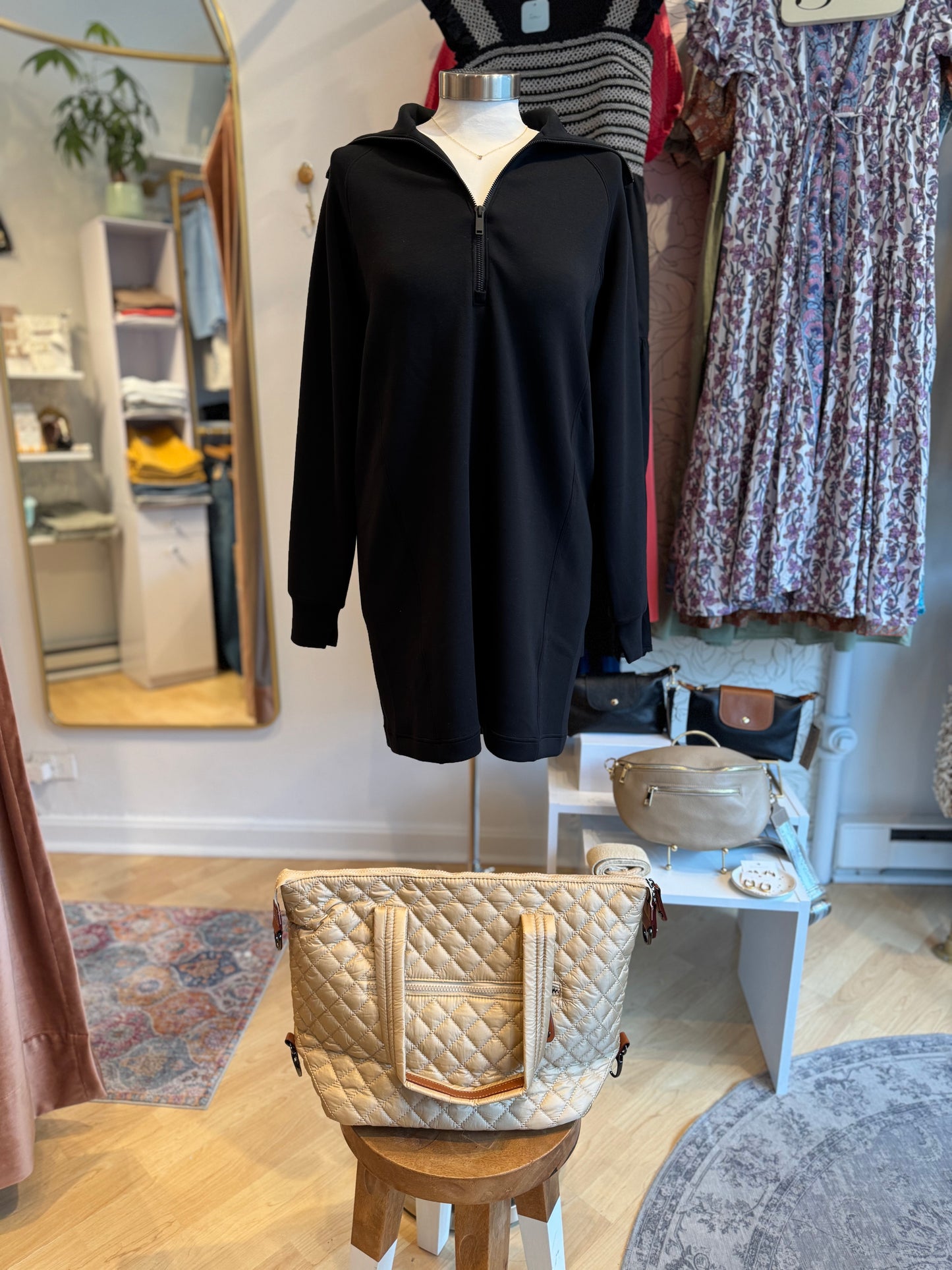 Half Zip Sweatshirt Dress