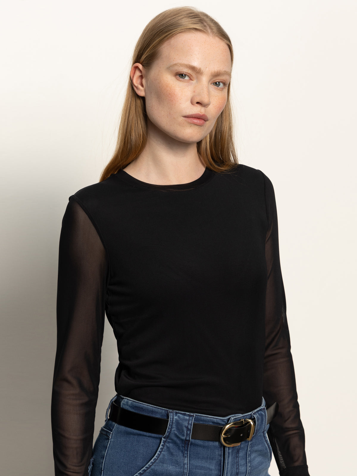 Long Sleeve Mesh Top
