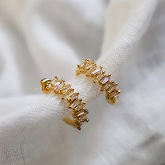 Tapered Baguette Hoops