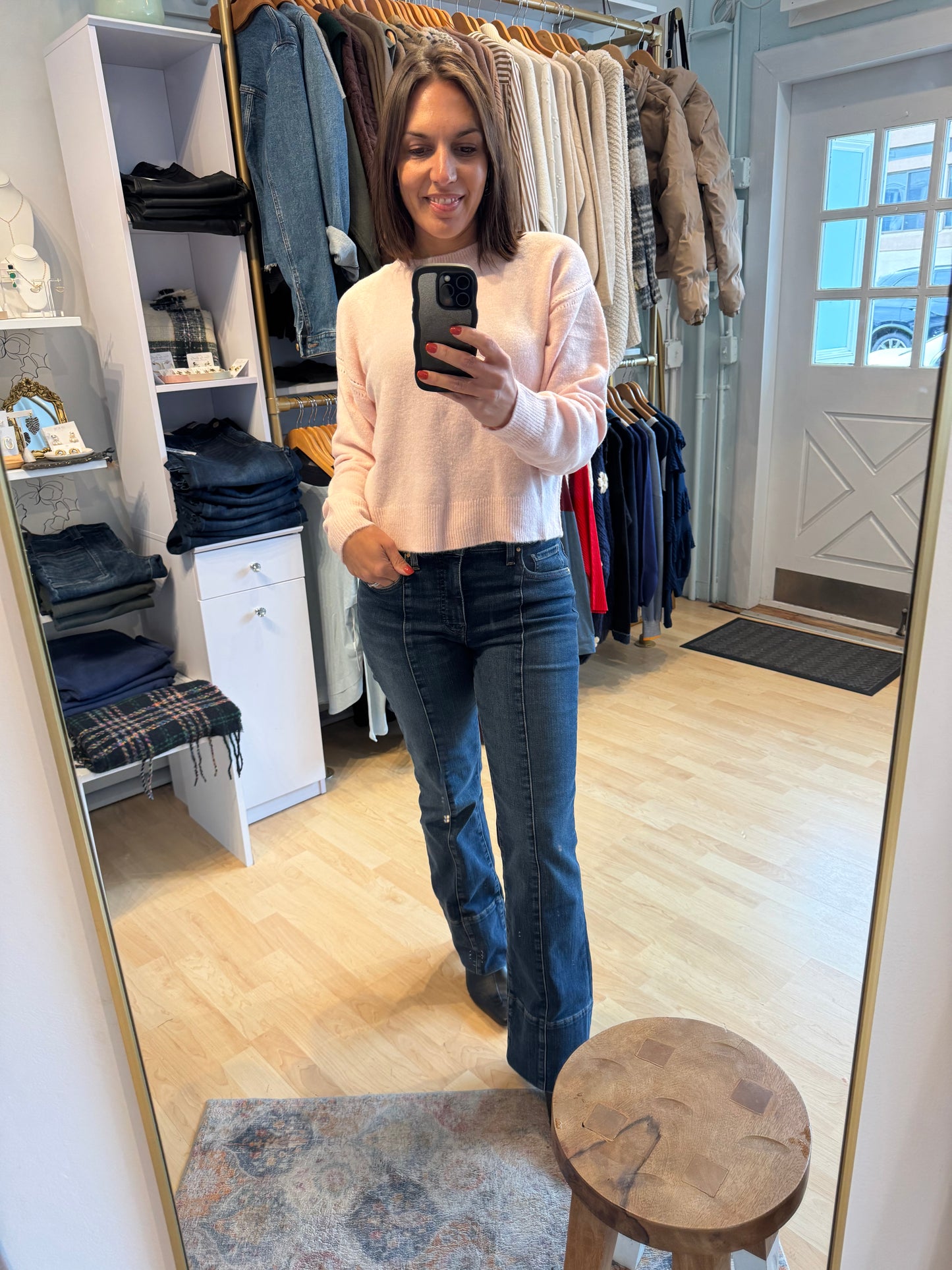 Bobi Boxy Crewneck Blush Swester