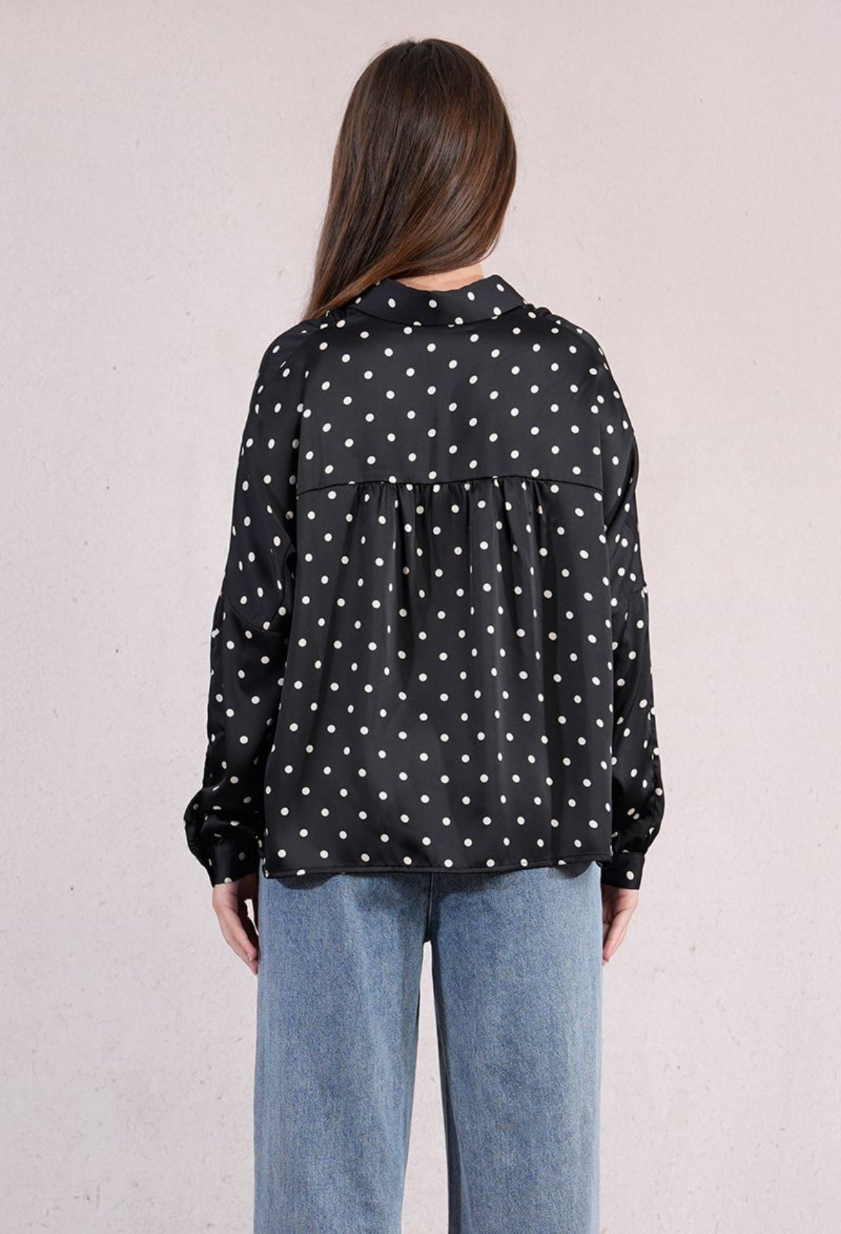 Polka Dot Button Down Blouse