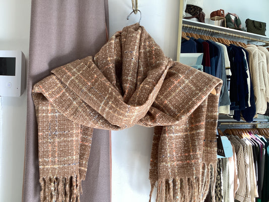 Camel Plaid Scarf