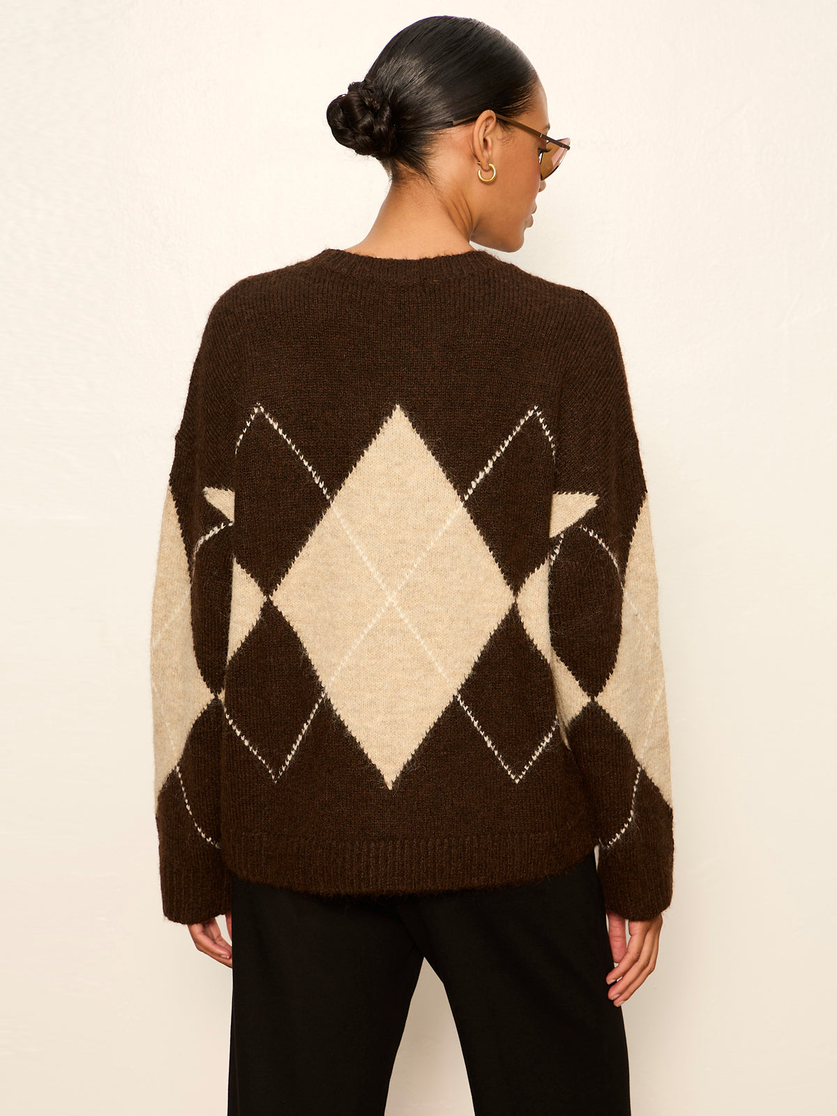 Argyle Crew Pullover Espresso