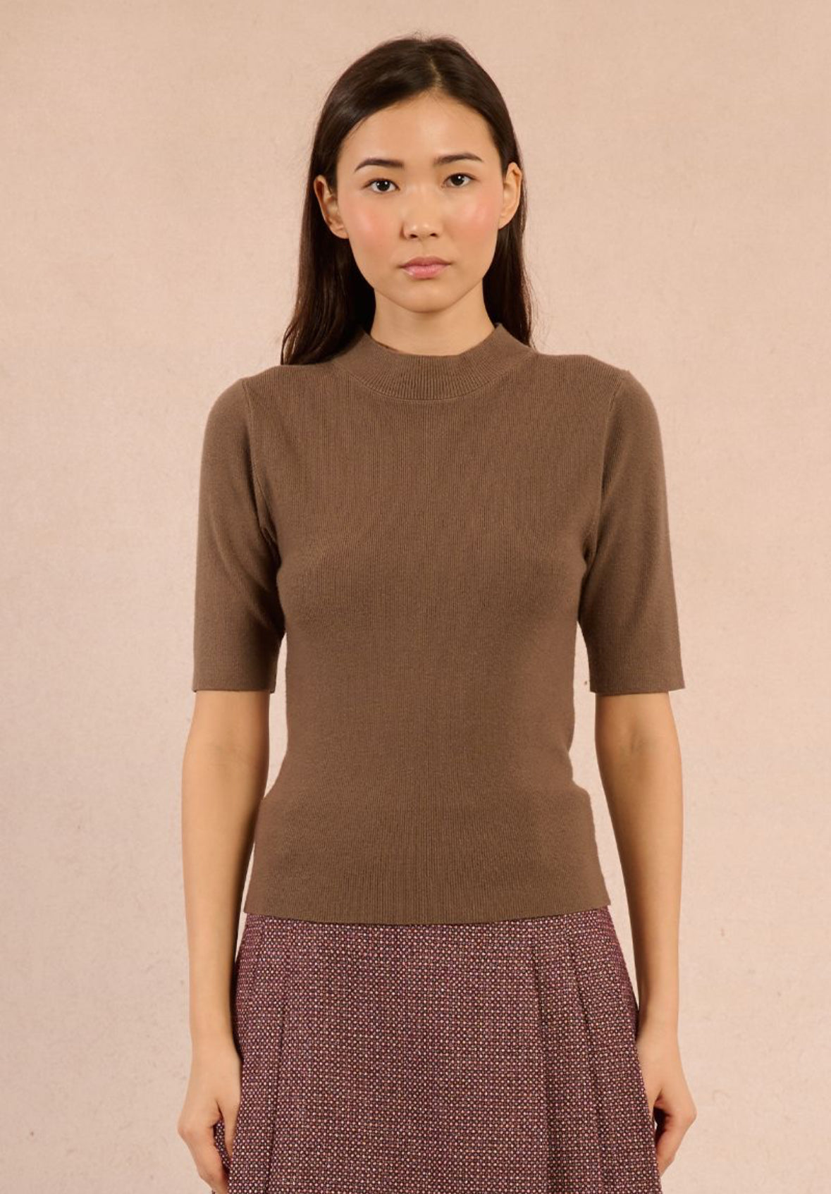 Knitted Short Sleeve Sweater
