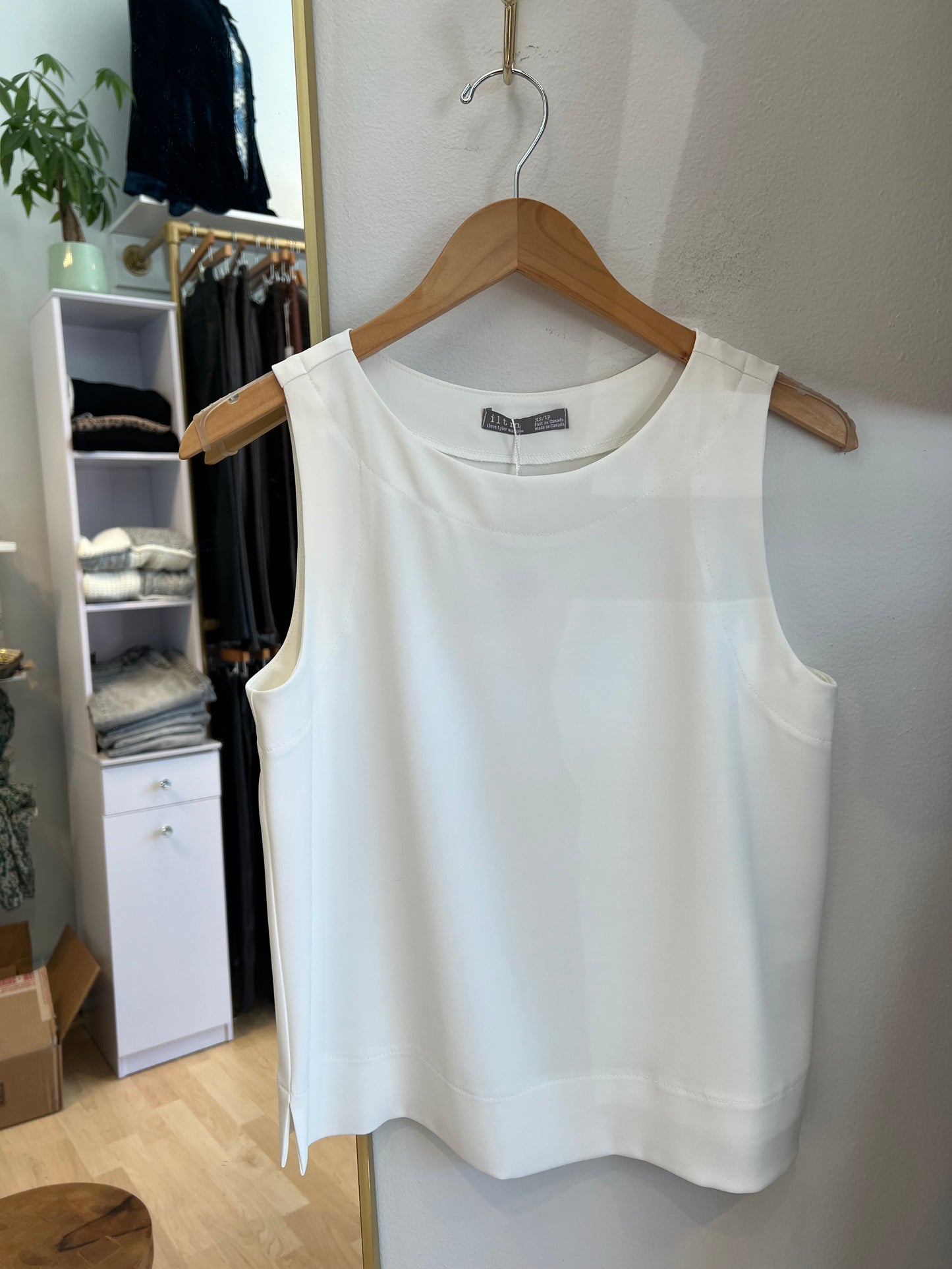 Tyler Madison Cream Sleeveless Top