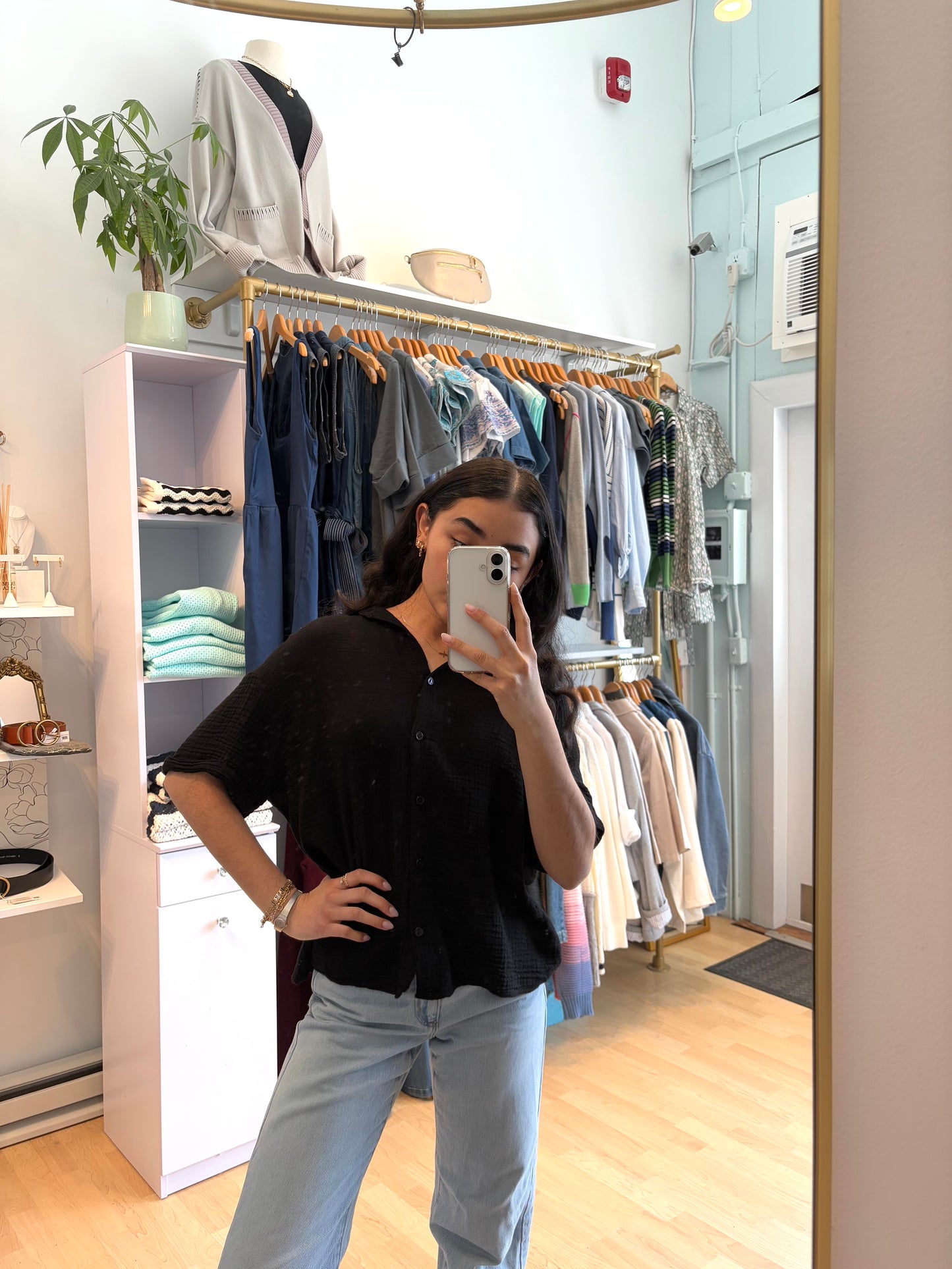 Gauze Button Down Top