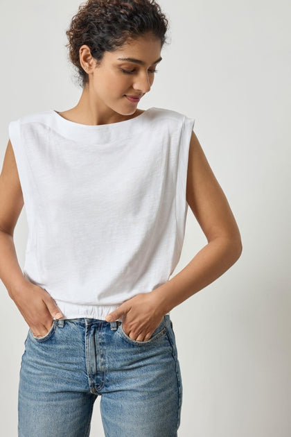 Elastic Hem Boatneck Tank