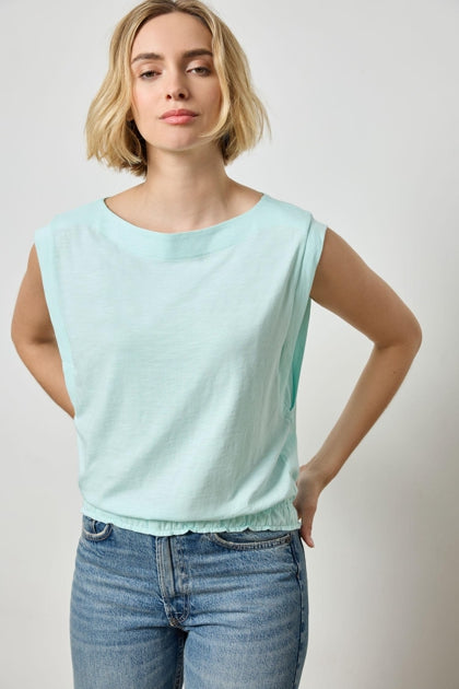 Elastic Hem Boatneck Tank