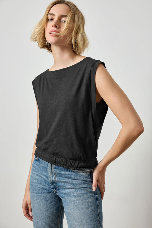 Elastic Hem Boatneck Tank
