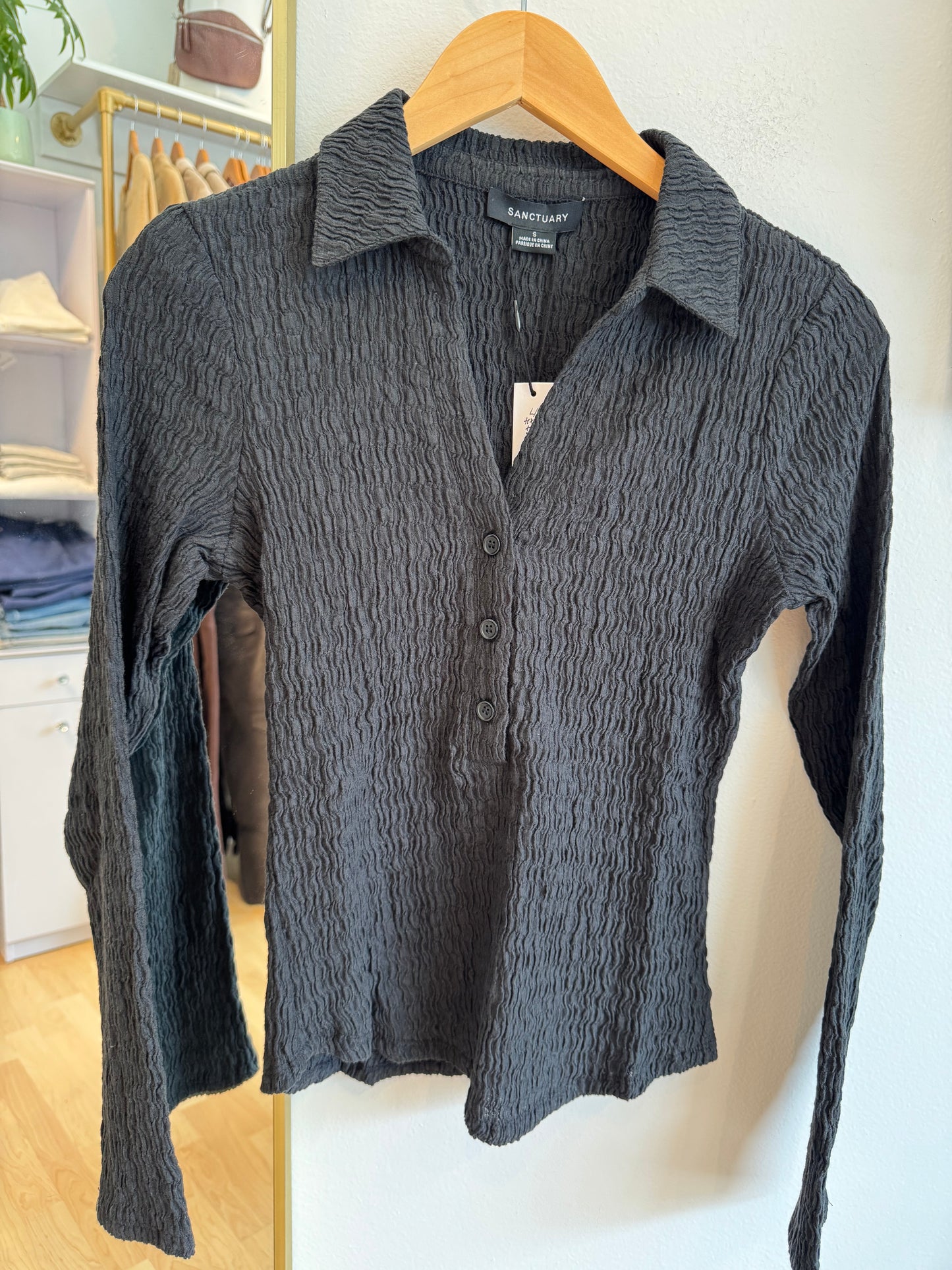 Long Sleeve Textured Top
