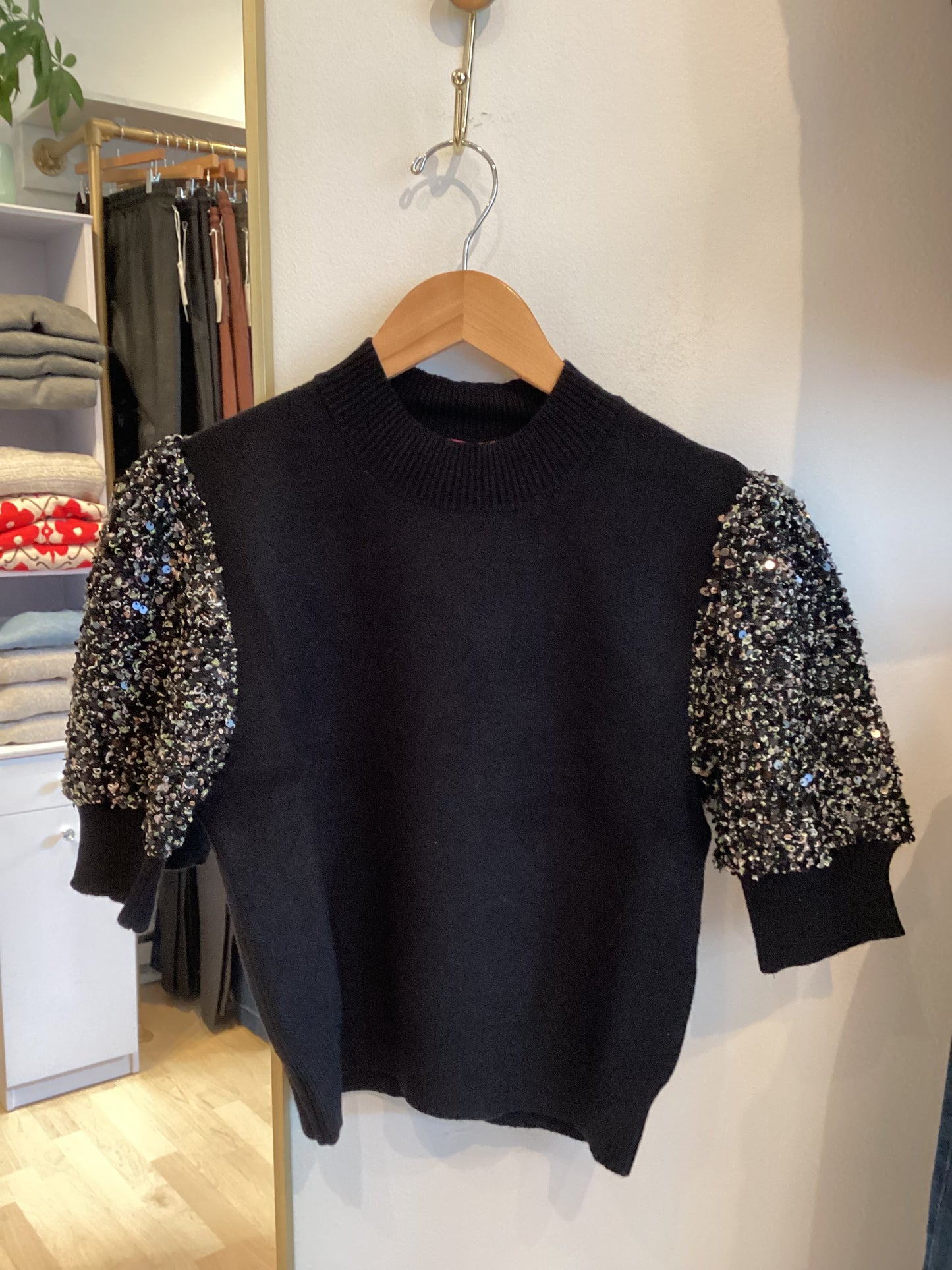 THML Sequin Sleeve Top