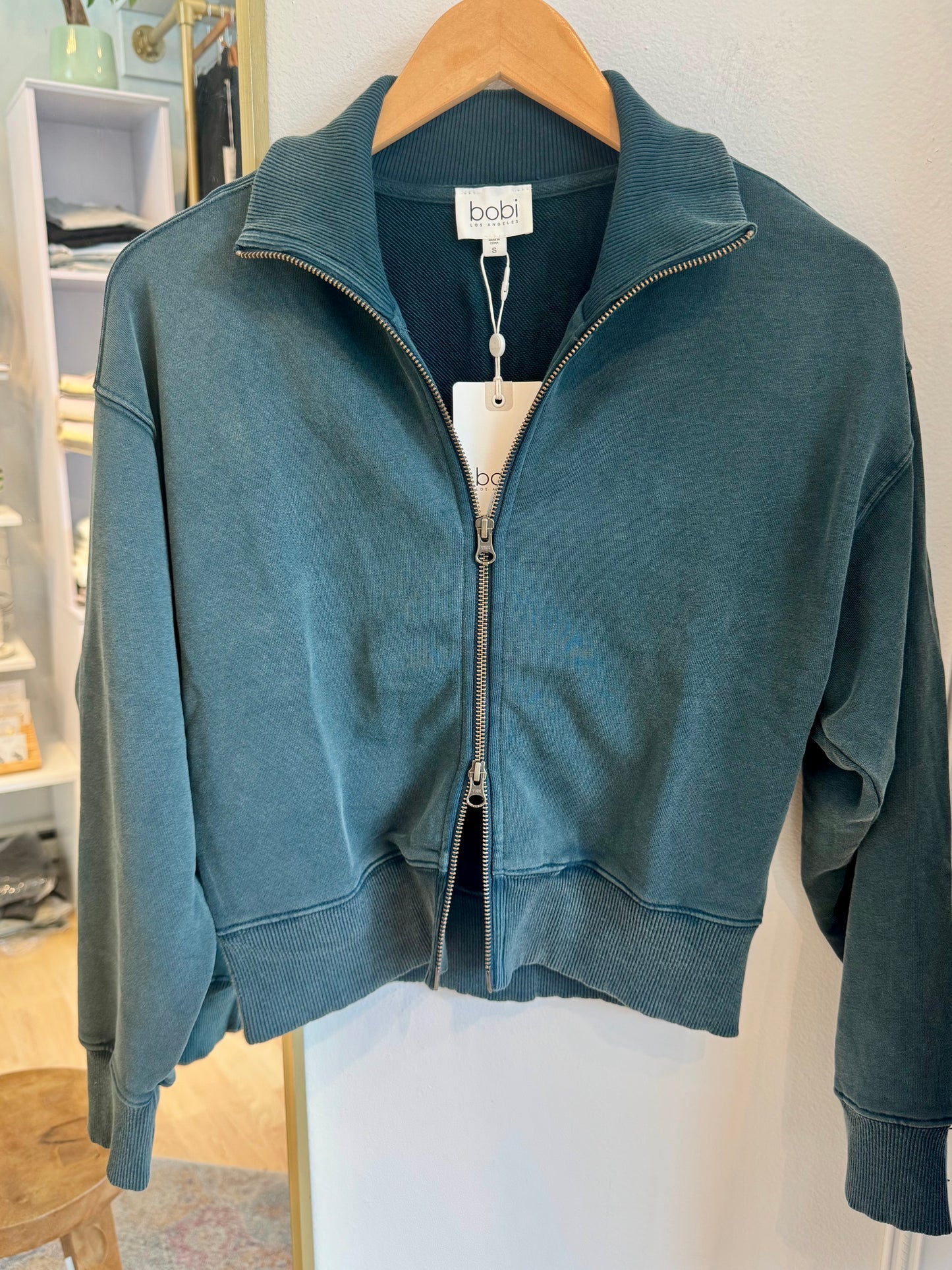Funnel Neck Sporty Zip Up