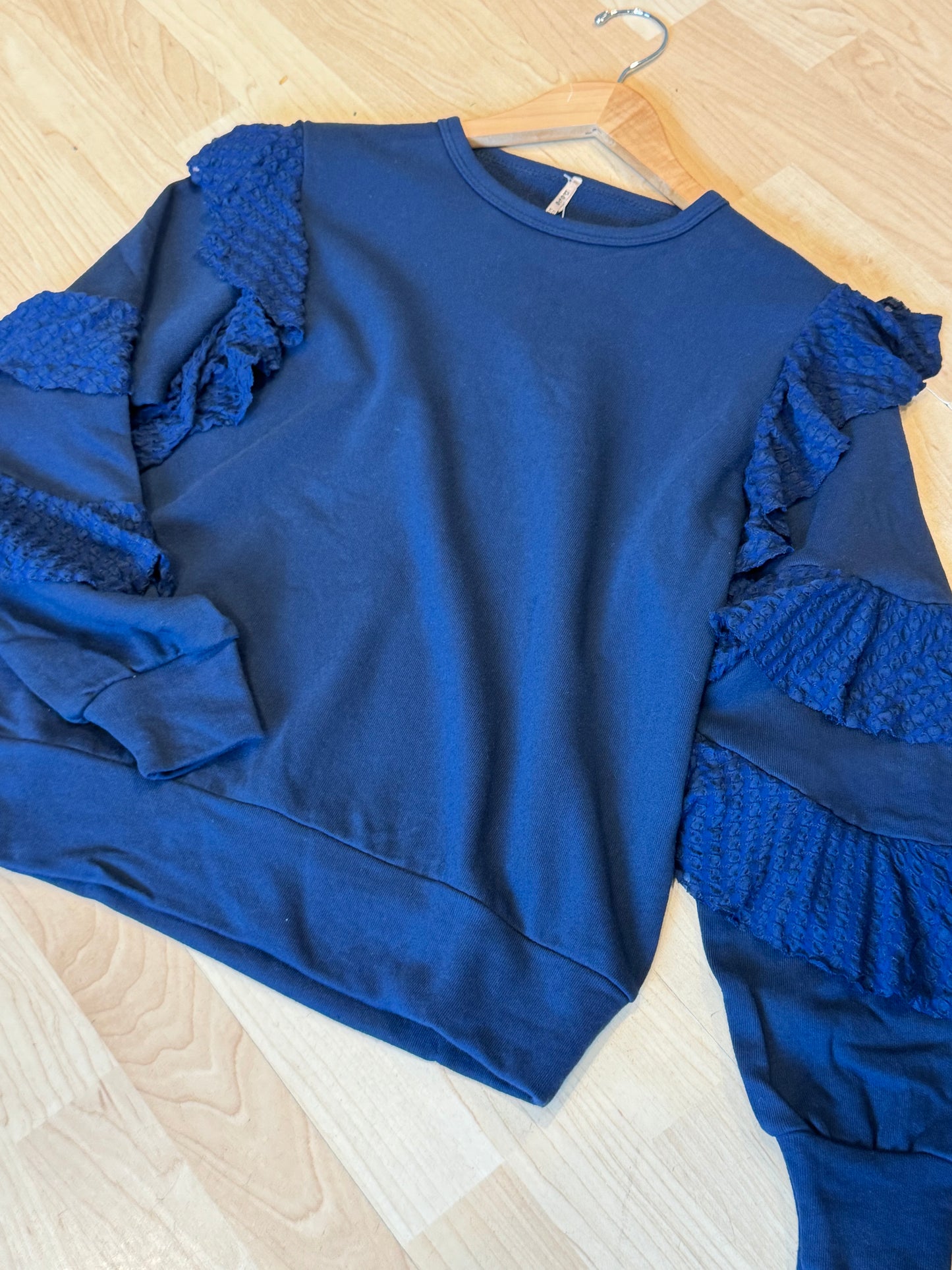 Ruffle Sleeve Sweatshirt