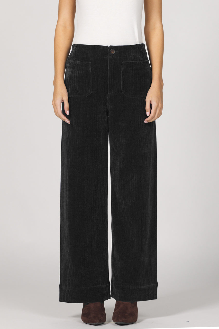 Dear John Black High Waist Cropped Wide Leg - Audrey