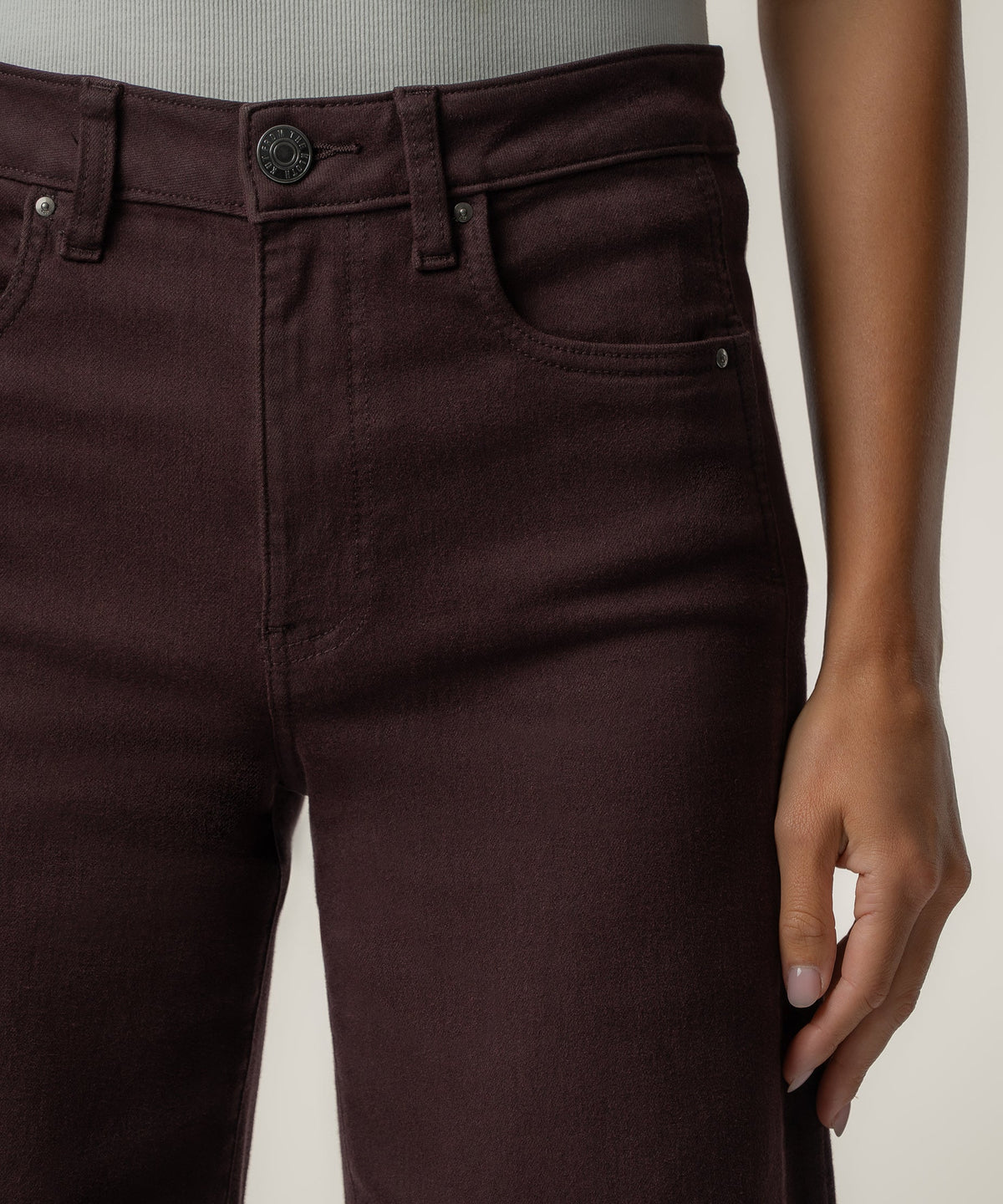 Maya High Rise Wide Leg in Raisin Kut