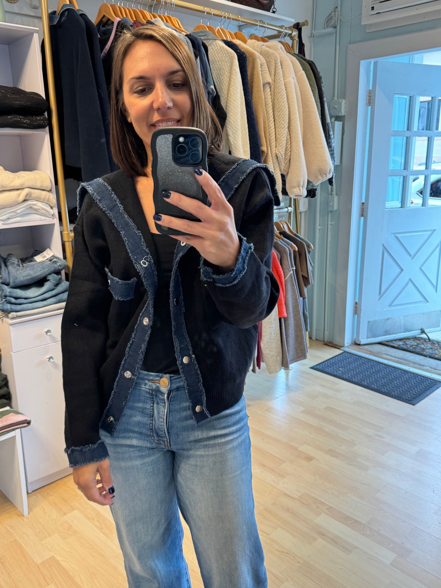 Denim Trim Jacket