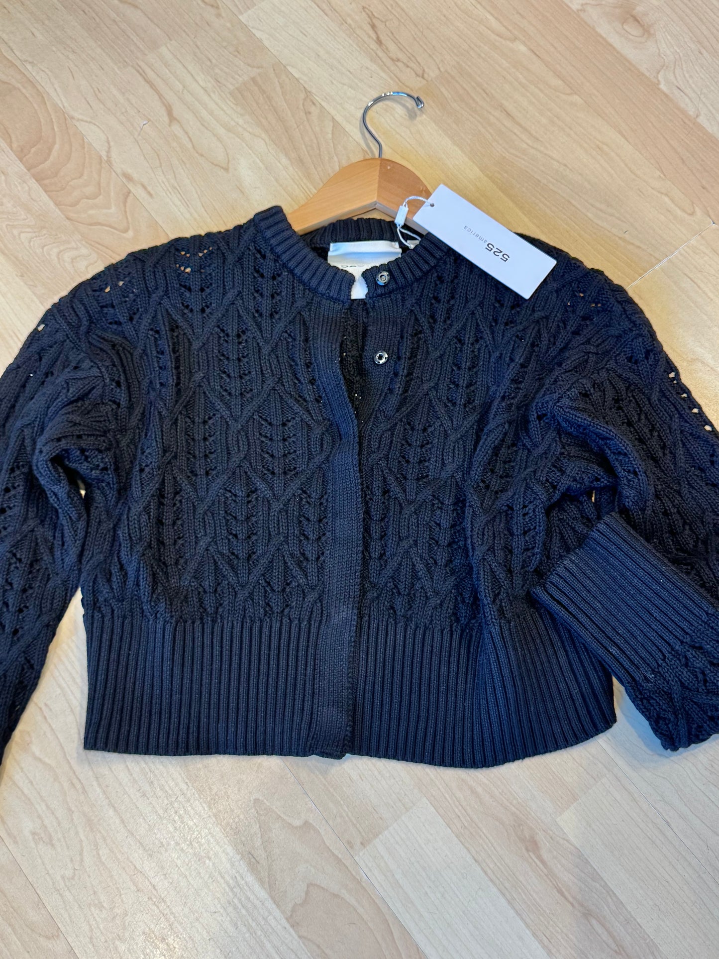Cropped Cable Cardigan