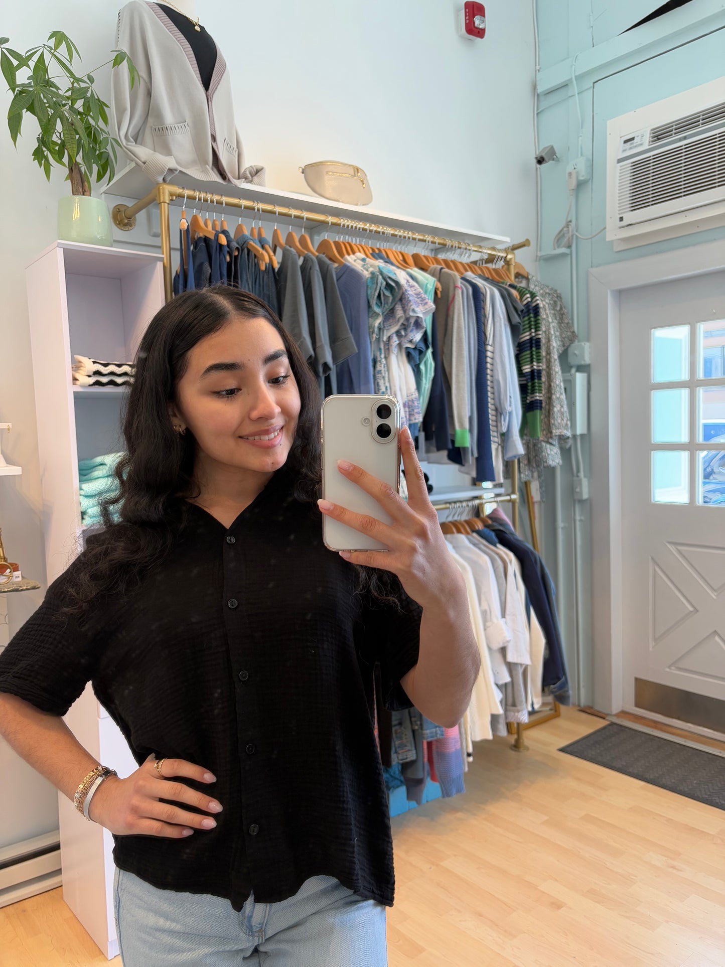 Gauze Button Down Top