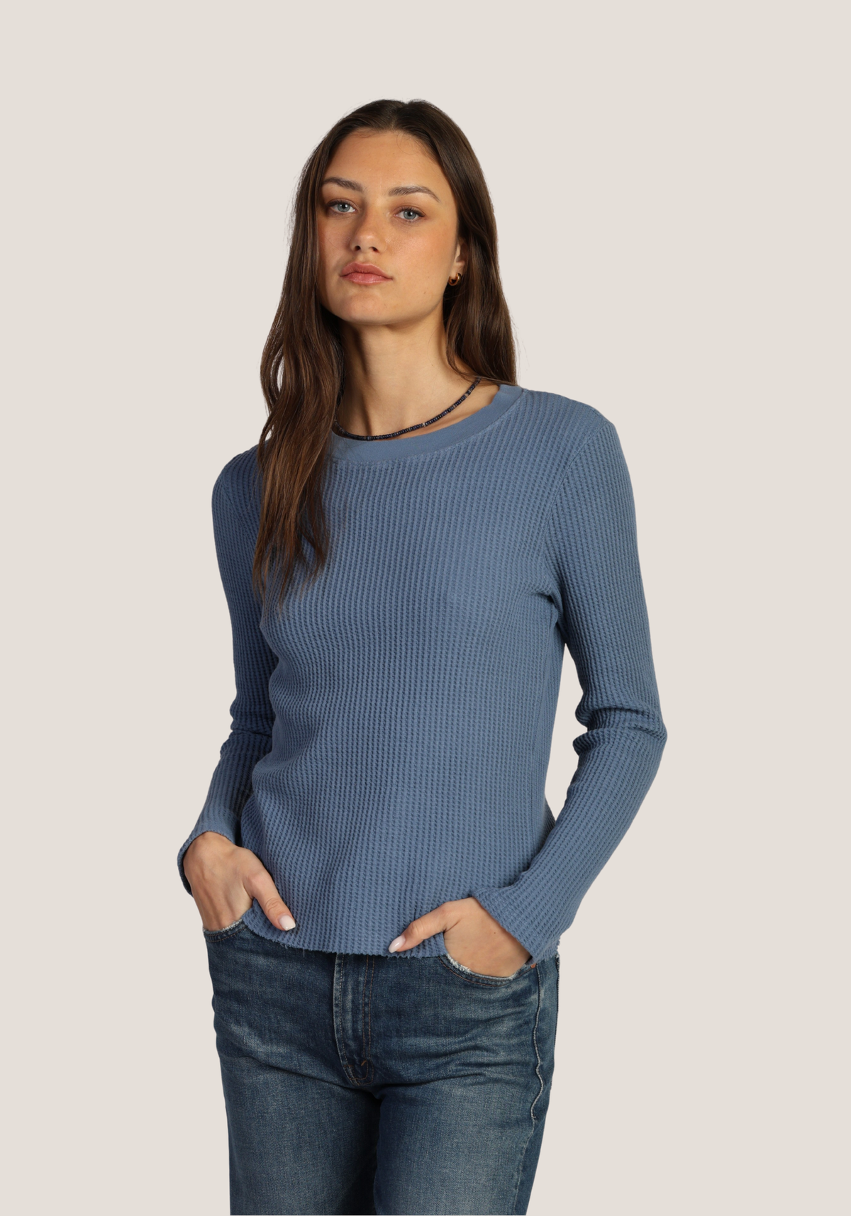 Modern Waffle Long Sleeve Crewneck