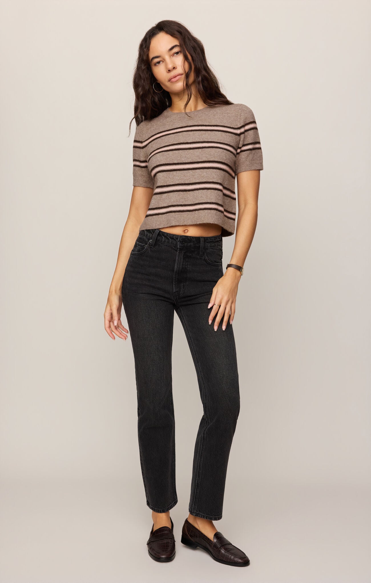 Gatewood Short Sleeve Stripe Sweater