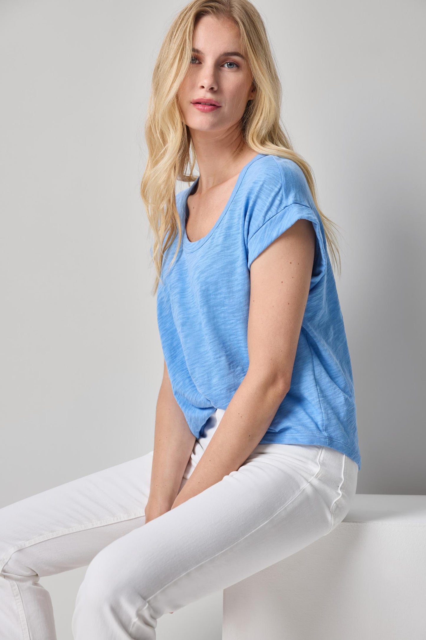 Cuff Sleeve Boxy Top by Lilla P