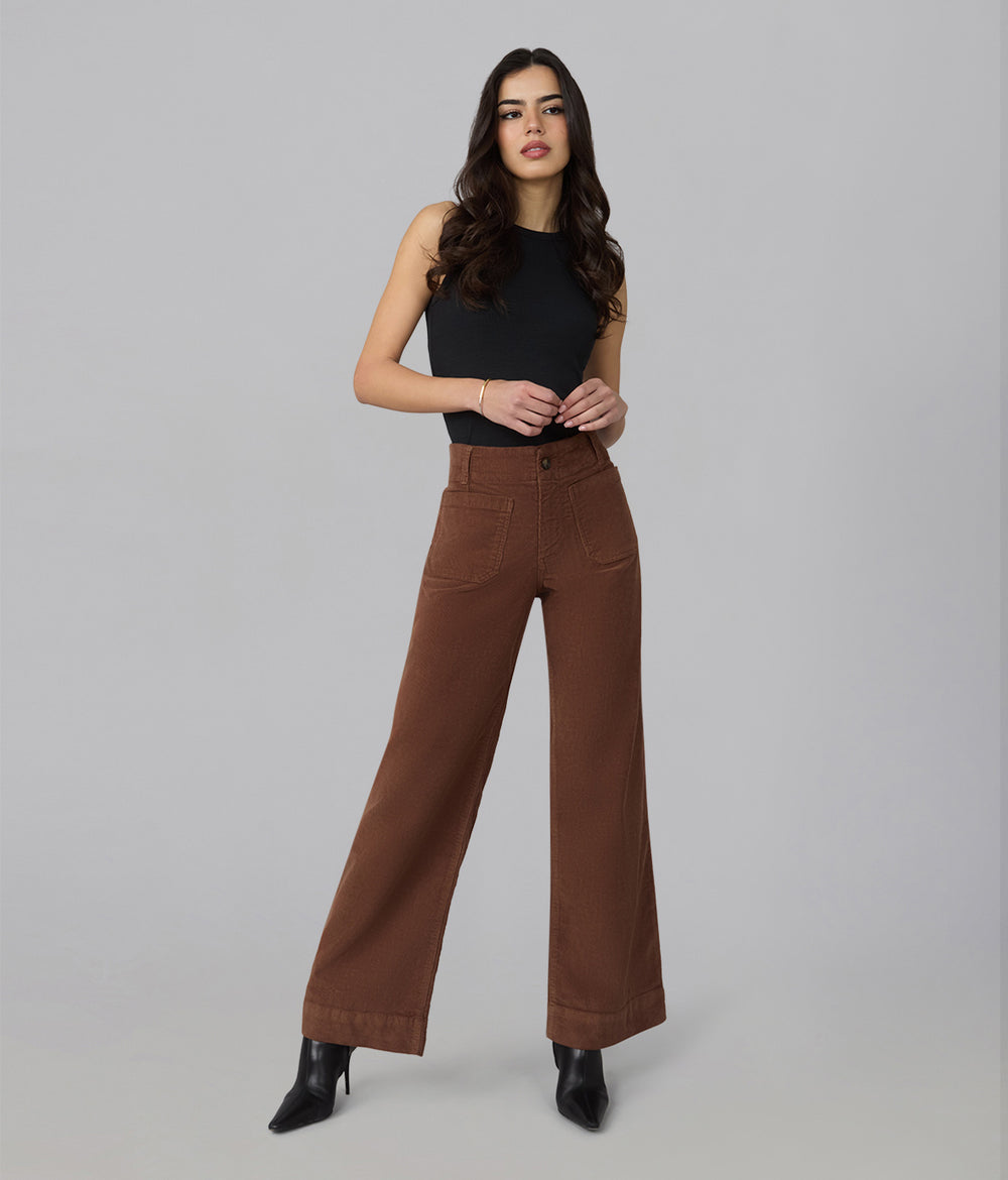 Colette High Rise Brown Corduroy