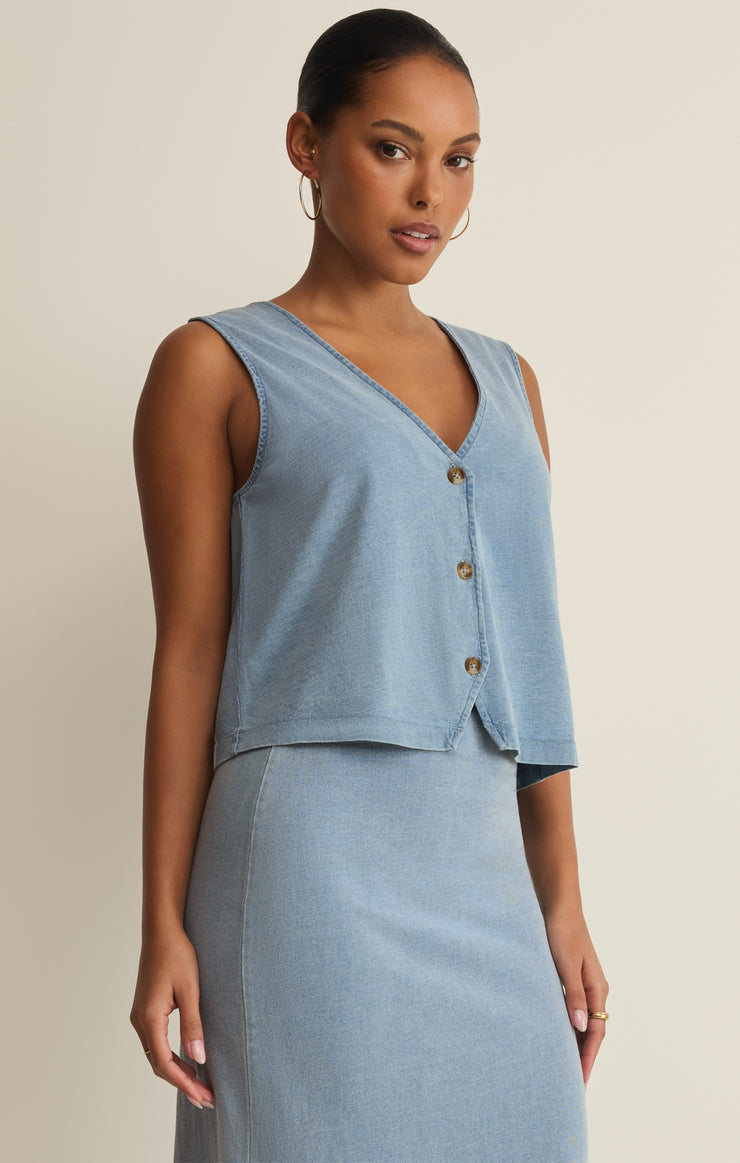 Noelle Jersey Denim Vest Tank Z Supply