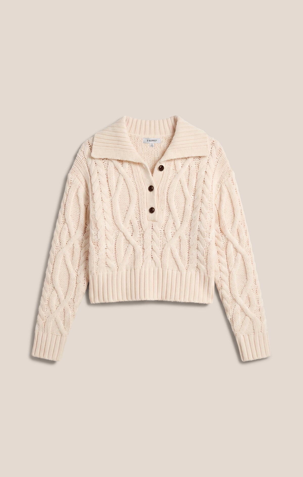 Classic Cable Knit Ivory Sweater - Hartwell