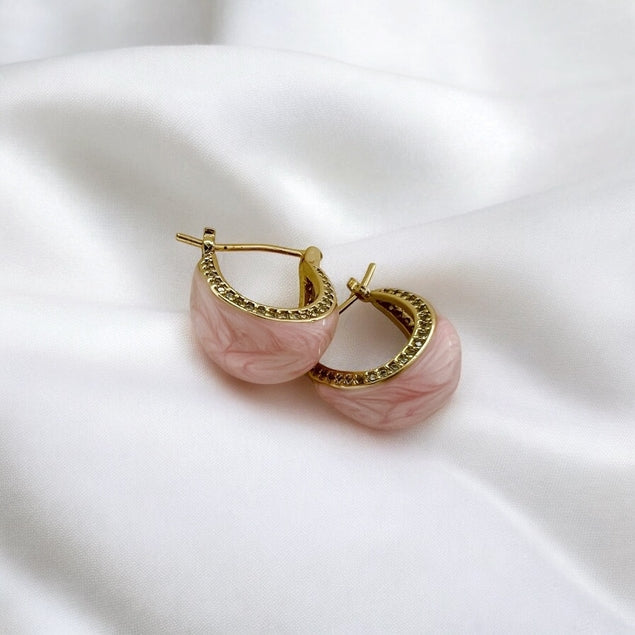 Palmer Enamel Hoop Earrings