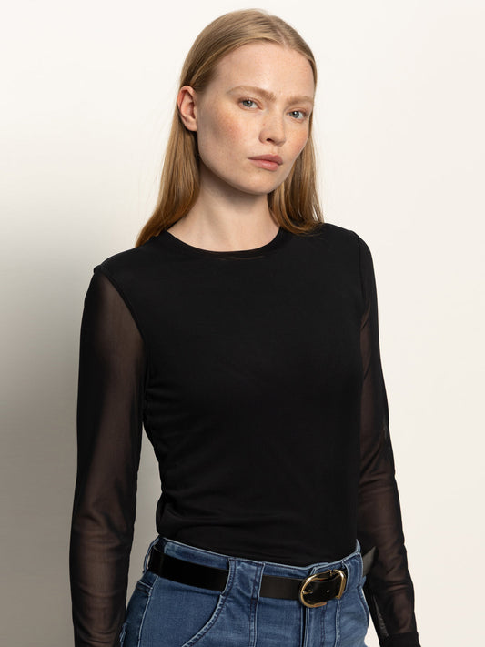 Long Sleeve Mesh Top
