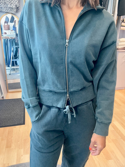 Funnel Neck Sporty Zip Up