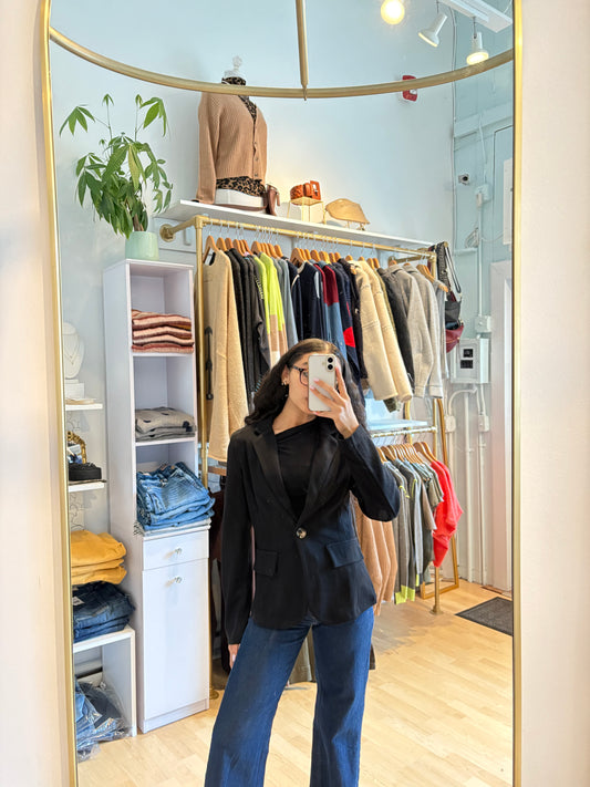 Black Ribbed Blazer
