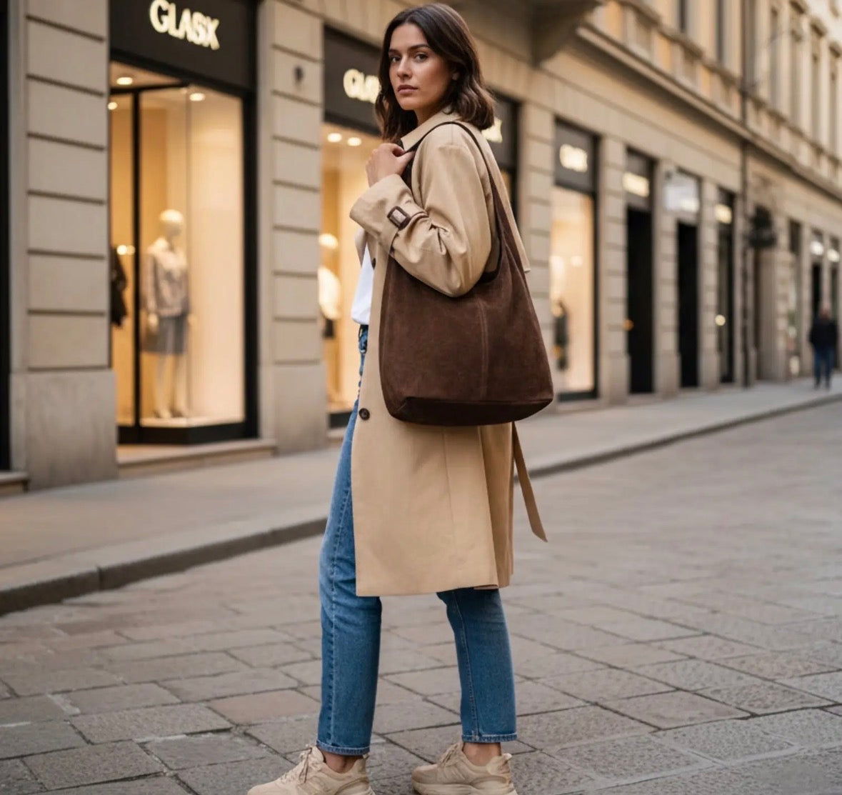 Italian Suede Hobo Bag