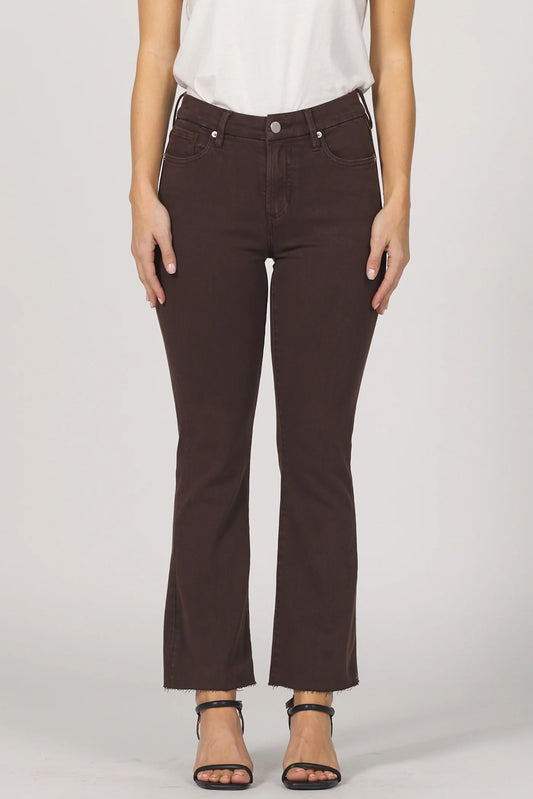 Jeanne Dark Oak Cropped Kick Flare