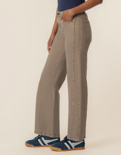 Meg High Rise Wide Leg - Milk Tea