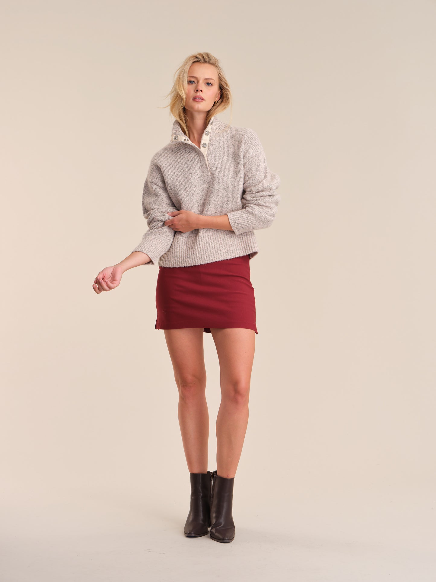 Snap Front Henley