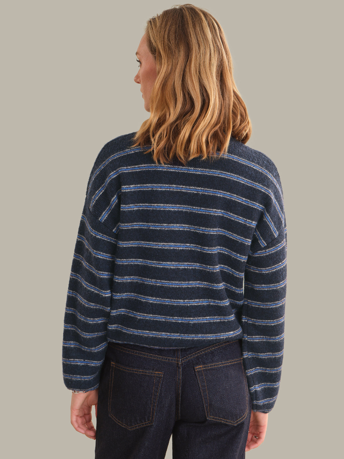 Kensington Cropped Stripe Pullover Sweater by 525