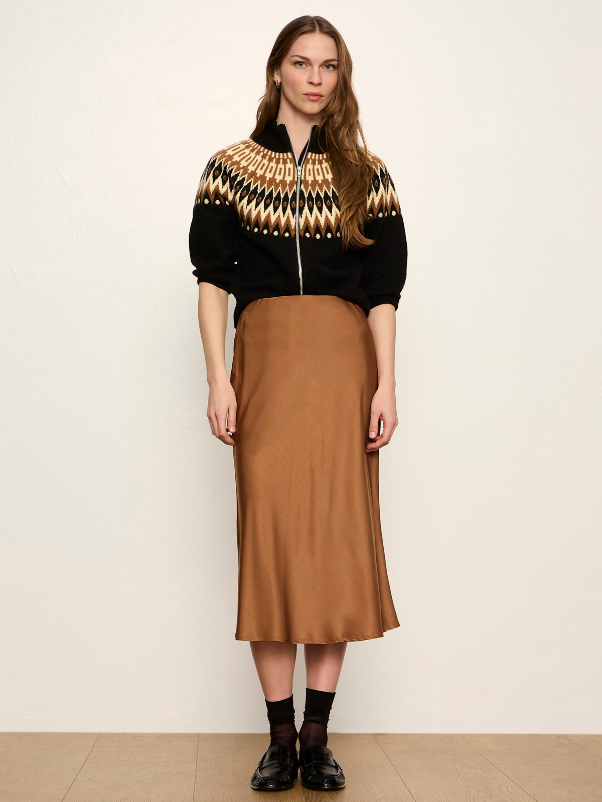 Everyday Midi Satin Skirt