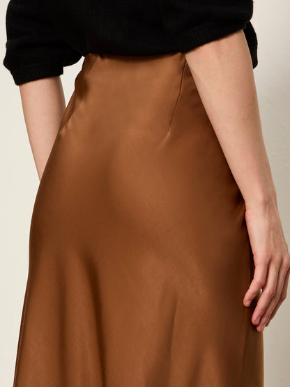 Everyday Midi Satin Skirt