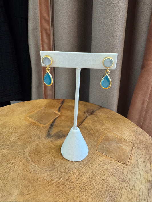 Poppy Cats Eye Drop Earrings