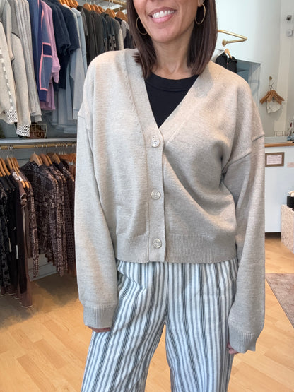 Olive Favorite Boxy Cardigan