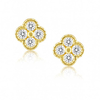 Gracie CZ Clover Studs