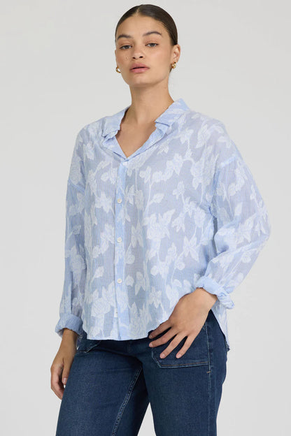 Adrianna Burnout Button Down Shirt