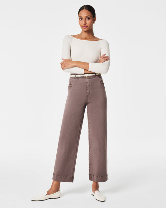 Spanx Stretch Twill Cropped Pull On Pant