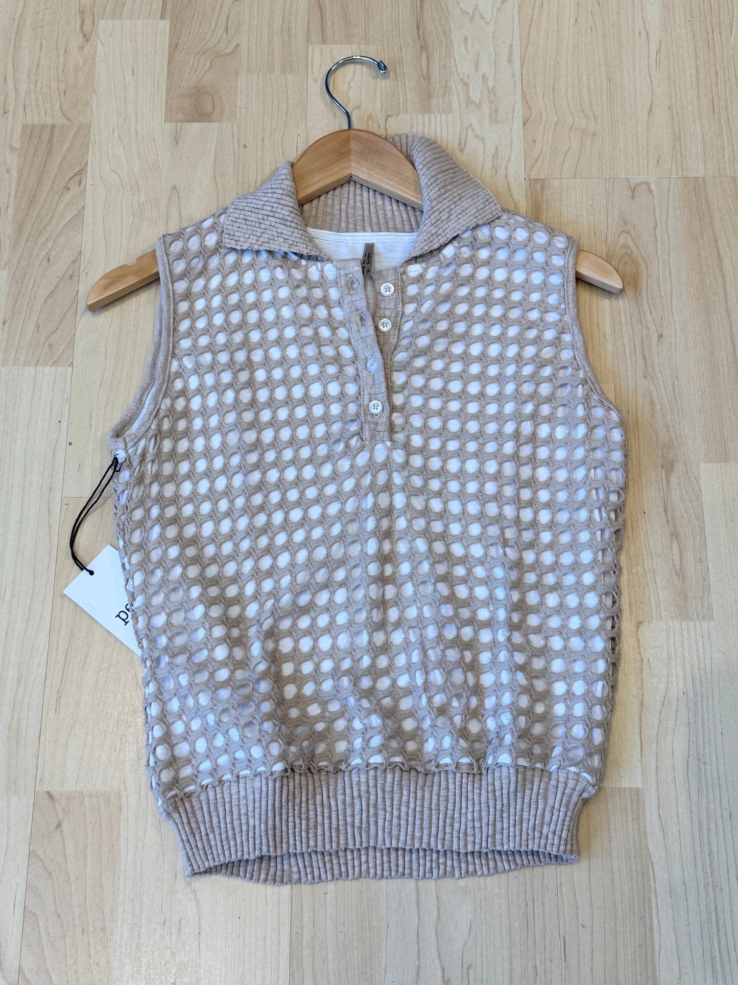 Sleeveless Oatmeal Polo