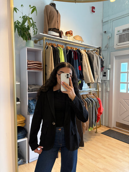Black Ribbed Blazer