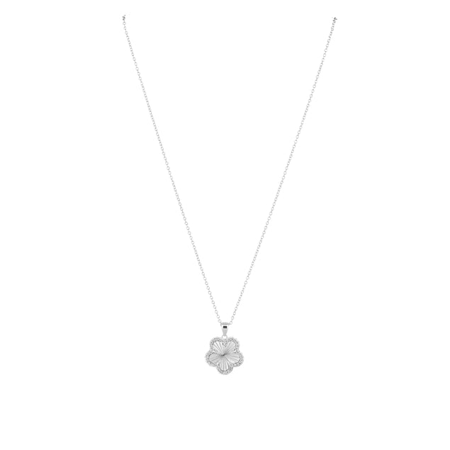 Adeline Lotus Pave Pendant Necklace