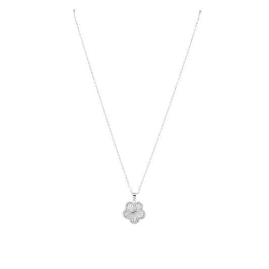 Adeline Lotus Pave Pendant Necklace