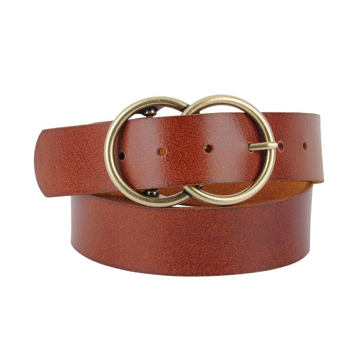 Double Circle Overlap Buckle Belt