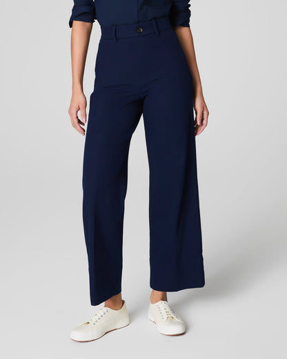 Stretch Twill Cropped Wide Leg Pant